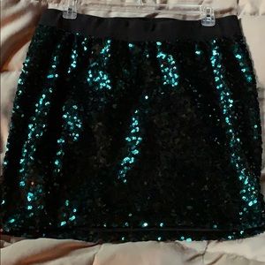 Torrid green sequin mini skirt